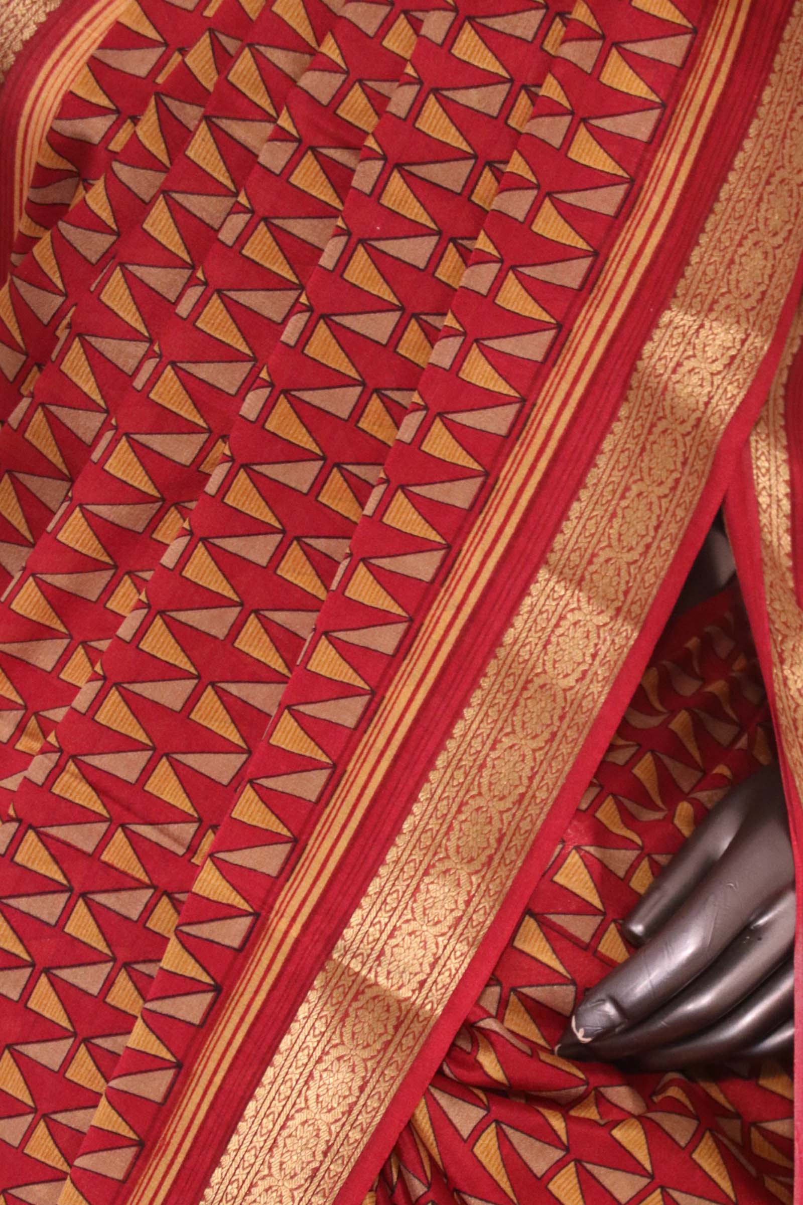 Pure Floral Zari Crepe Silk Saree AL206151